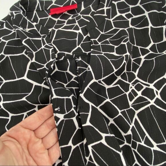 Jennifer Lopez Black Animal Print Drape Front Top NWT - Picture 6 of 14